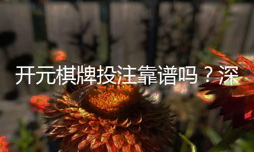 开元棋牌投注靠谱吗?深度解析平台安全性与玩家真实体验