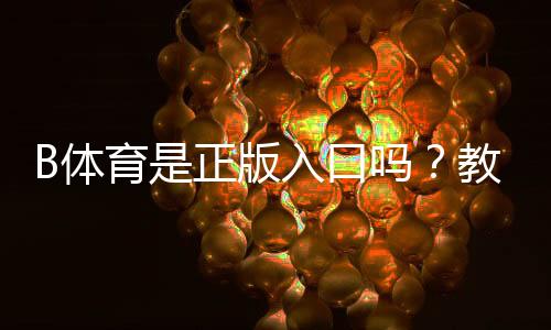 B体育是正版入口吗?教你快速辨别真假并找到官方安全入口