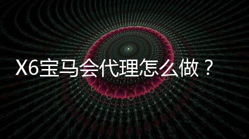 X6宝马会代理怎么做？详细申请流程与收益解析